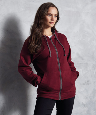 Two Tone Zipped Hoodie